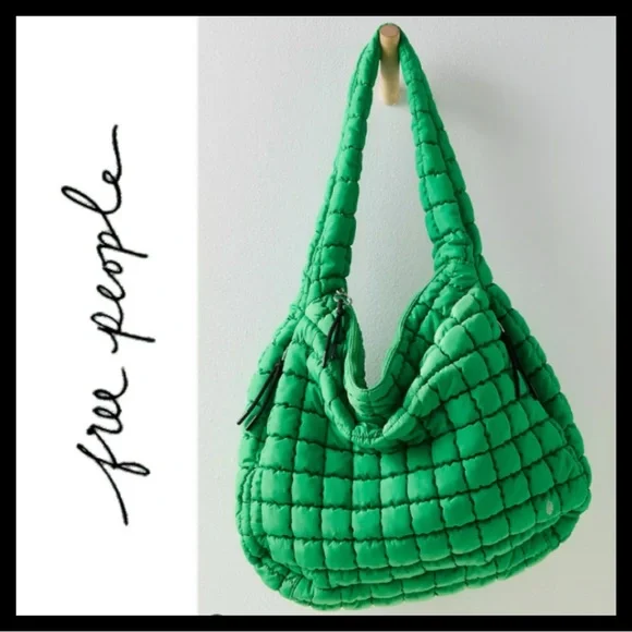 π Free People Quilted Carryall Bag Kelly Green - Factory Sealed - Picture 1 of 7